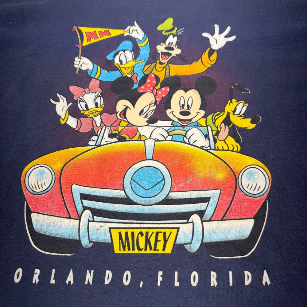 VTG Mickey Unlimited Orlando Florida Adult XL Navy Blue Disney Graphic T-Shirt - Picture 2 of 8